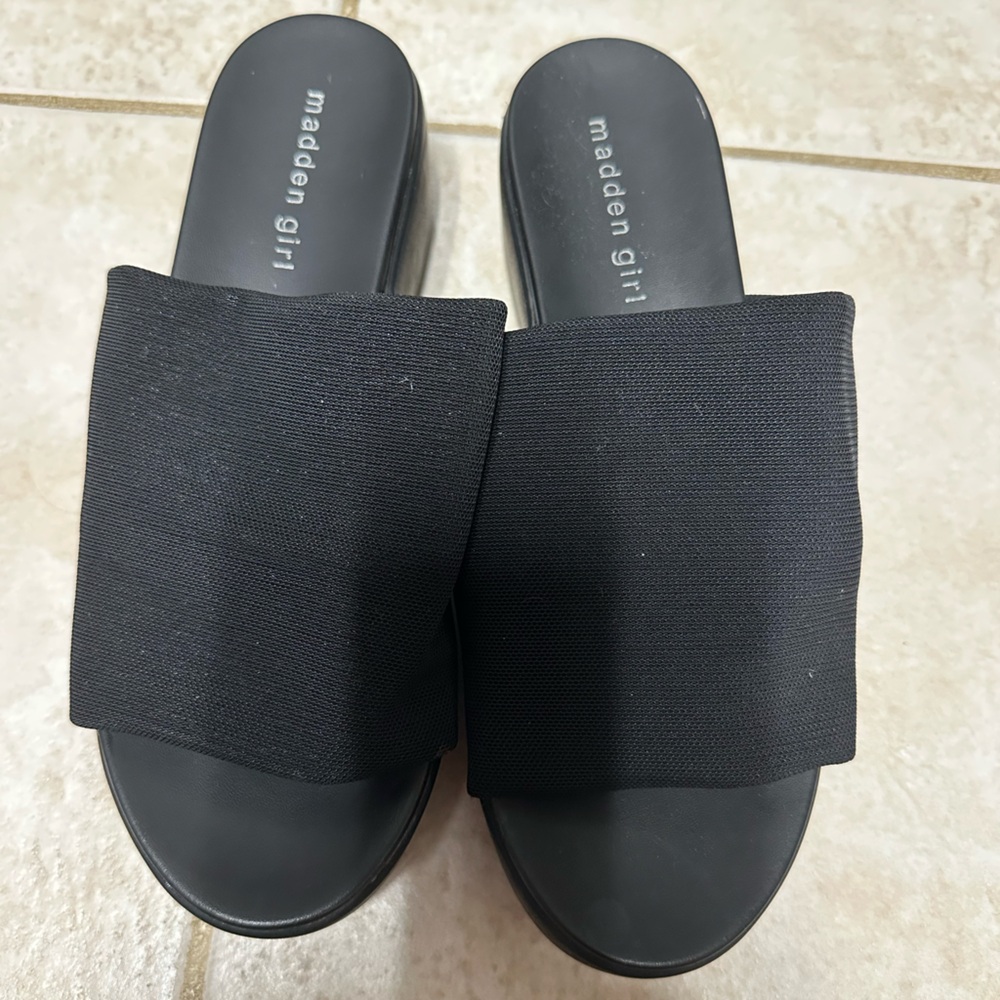 Madden Girl Black Mules